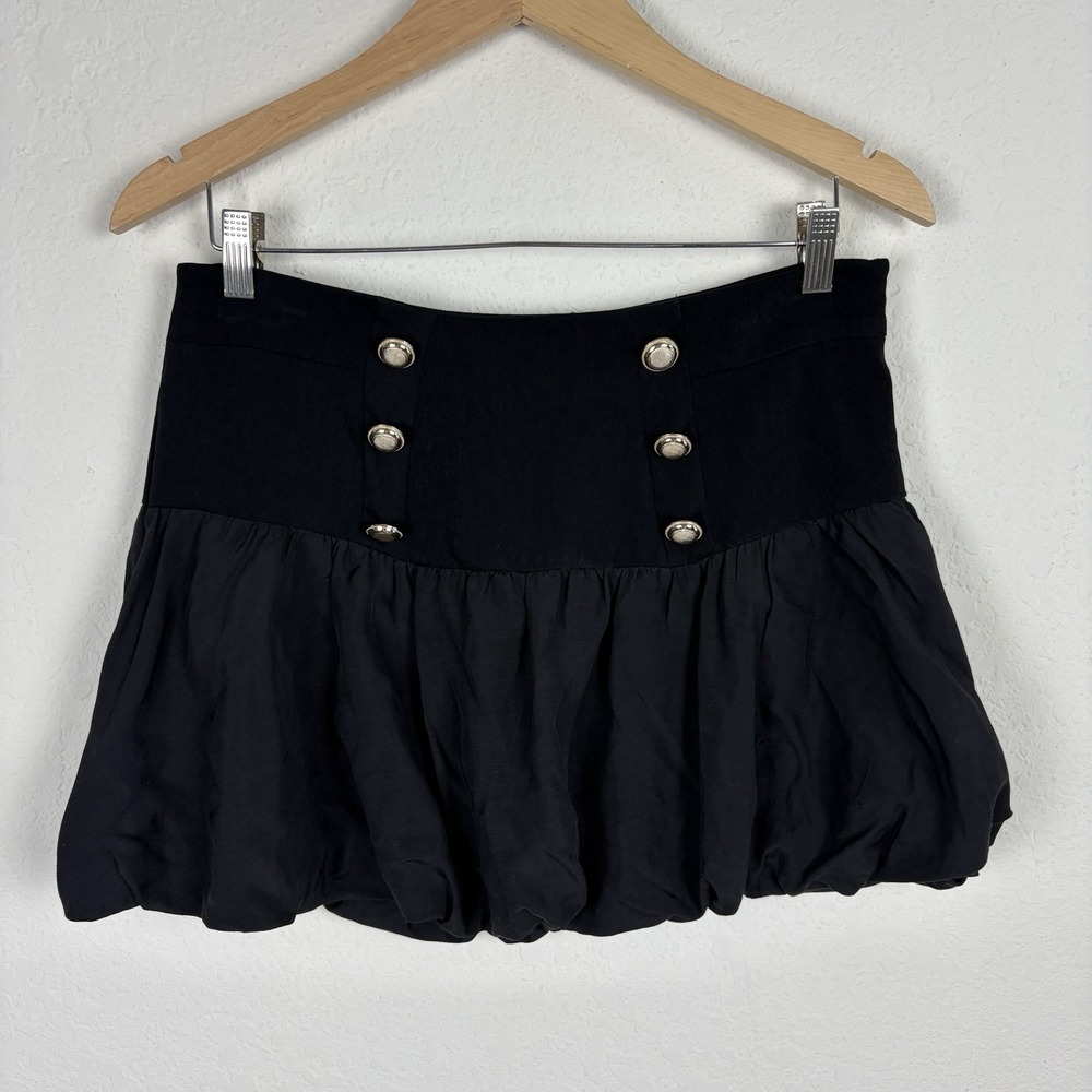 Zara L Balloon Mini Skirt Black Preppy Sailor Bubble Old Money Academia Y2k 90s